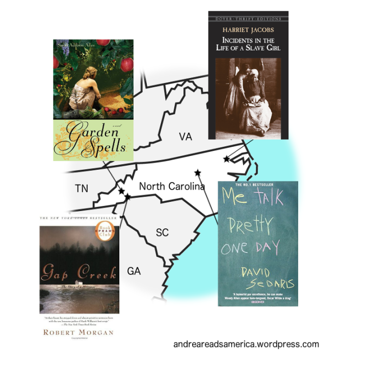 Andrea Reads America map of books set in North Carolina